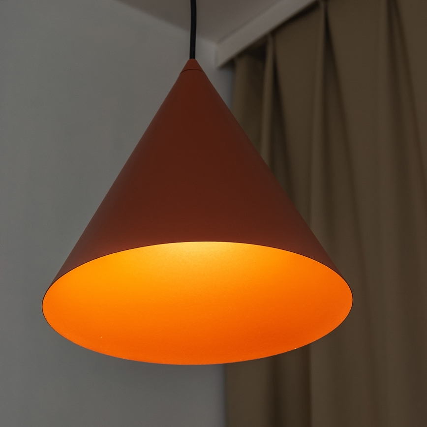 Viseča svetilka na kablu ETNA II 1xE27/15W/230V, premer 25 cm, oranžna
