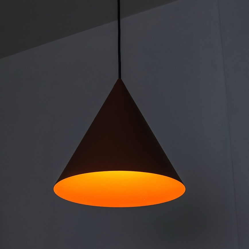 Viseča svetilka na kablu ETNA II 1xE27/15W/230V, premer 25 cm, oranžna