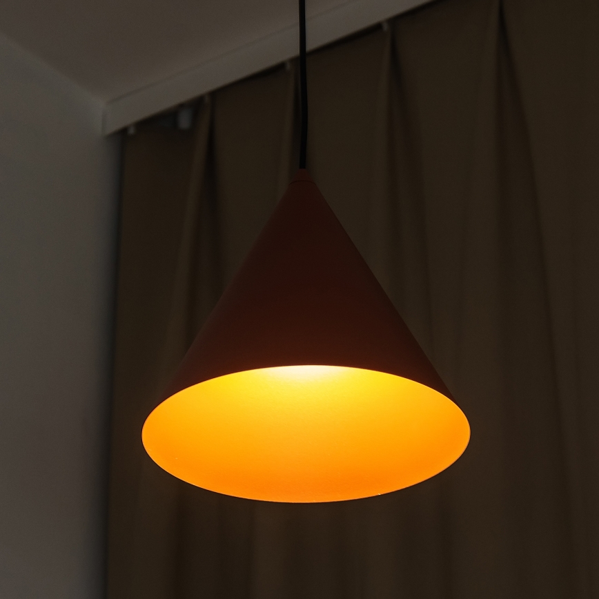 Viseča svetilka na kablu ETNA II 1xE27/15W/230V, premer 25 cm, oranžna