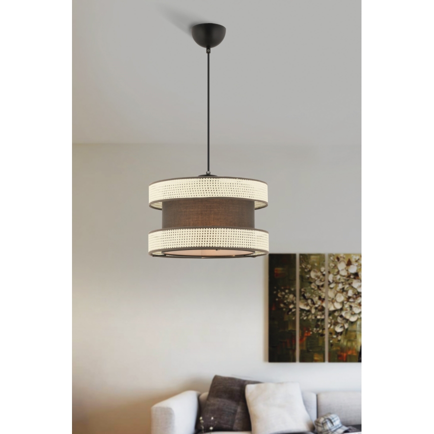 Viseča svetilka na kablu HALO 1xE27/60W/230V rjava/kremna