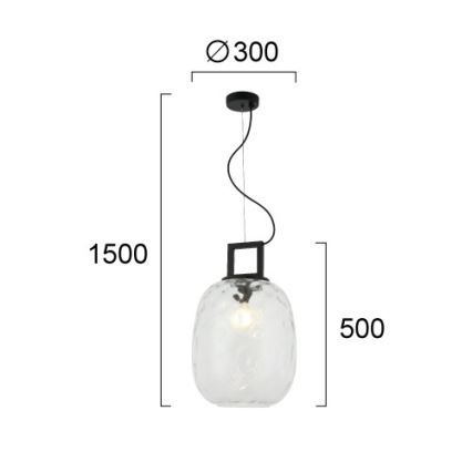 Viseča svetilka na kablu LUCY 1xE27/40W/230V črna
