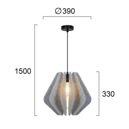 Viseča svetilka na kablu MARGARET 1xE27/40W/230V siva