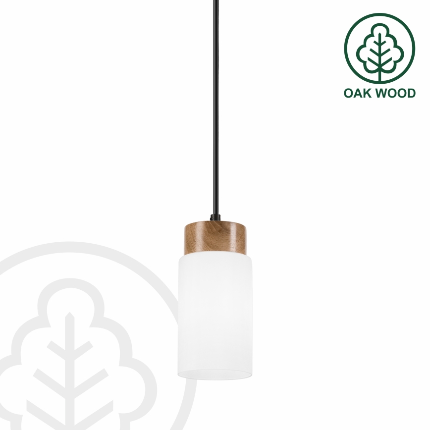 Viseča svetilka na kablu MARKUS 1xE27/15W/230V črna/hrast