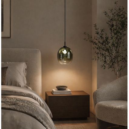Viseča svetilka na kablu MIRROR 1xE27/14W/230V dimno zelena