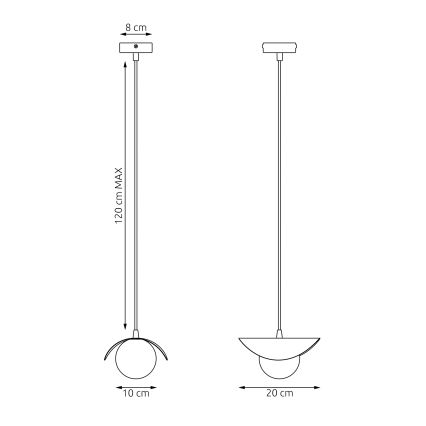 Viseča svetilka na kablu RITUAL 1xG9/8W/230V bela