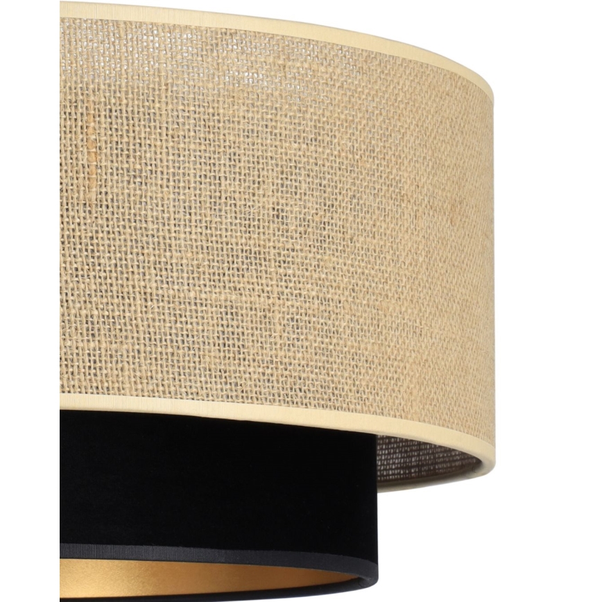 Viseča svetilka na kablu SARTA 1xE27/60W/230V črna/juta