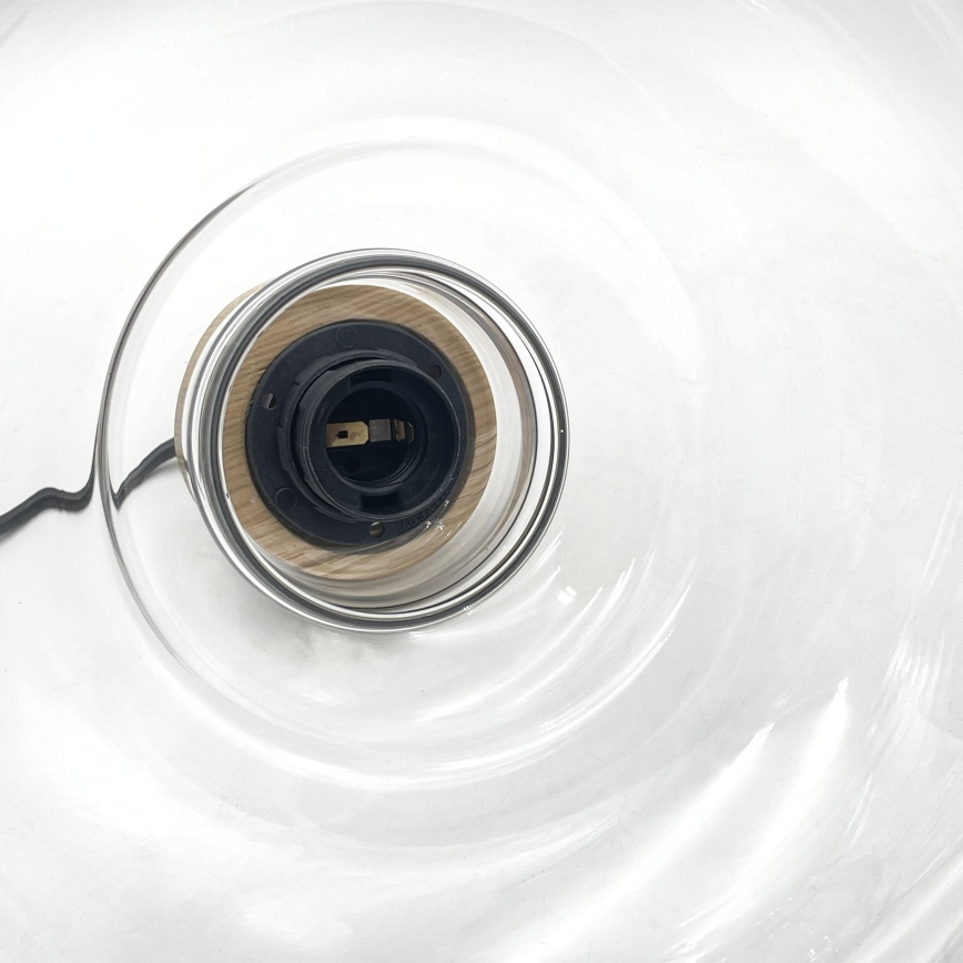 Viseča svetilka na kablu SINGLE 1xE27/60W/230V, premer 28 cm, hrast