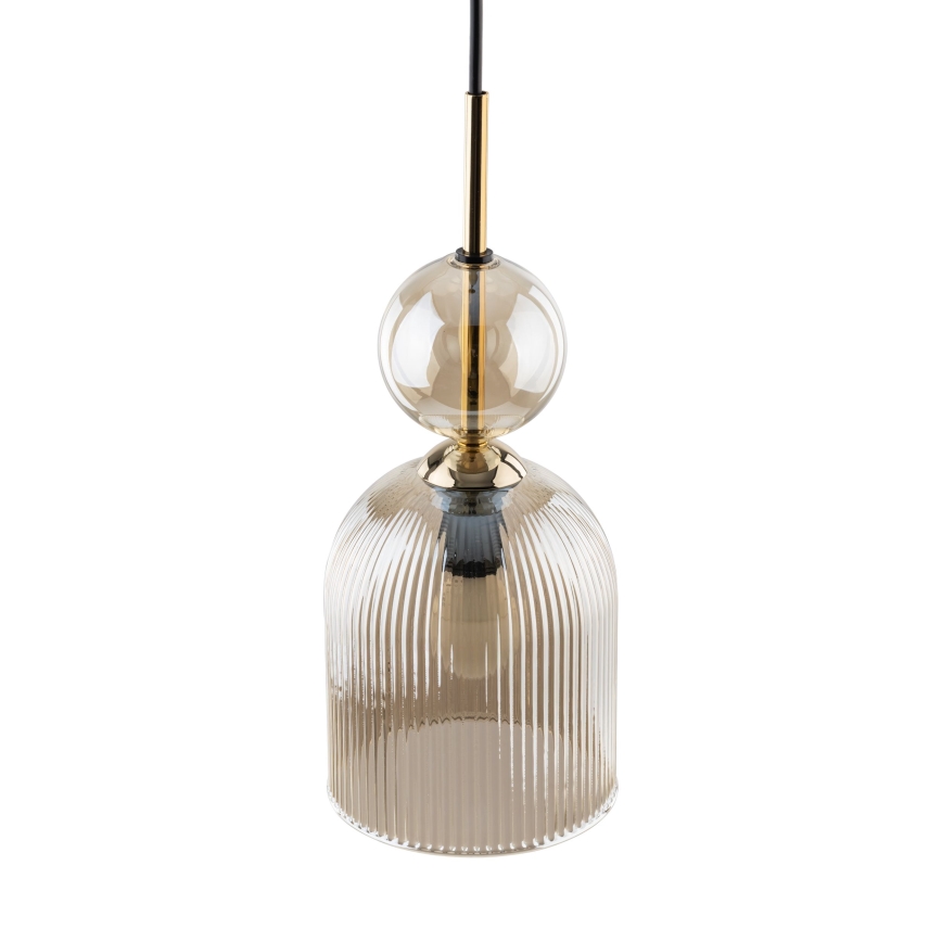 Viseča svetilka na kablu SOPHIA 1xE14/10W/230V črna/dimno bež