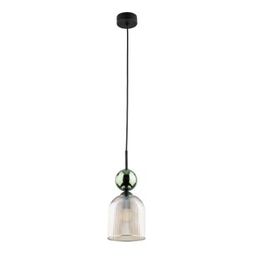 Viseča svetilka na kablu SOPHIA 1xE14/10W/230V črna/zelena/dimno bež