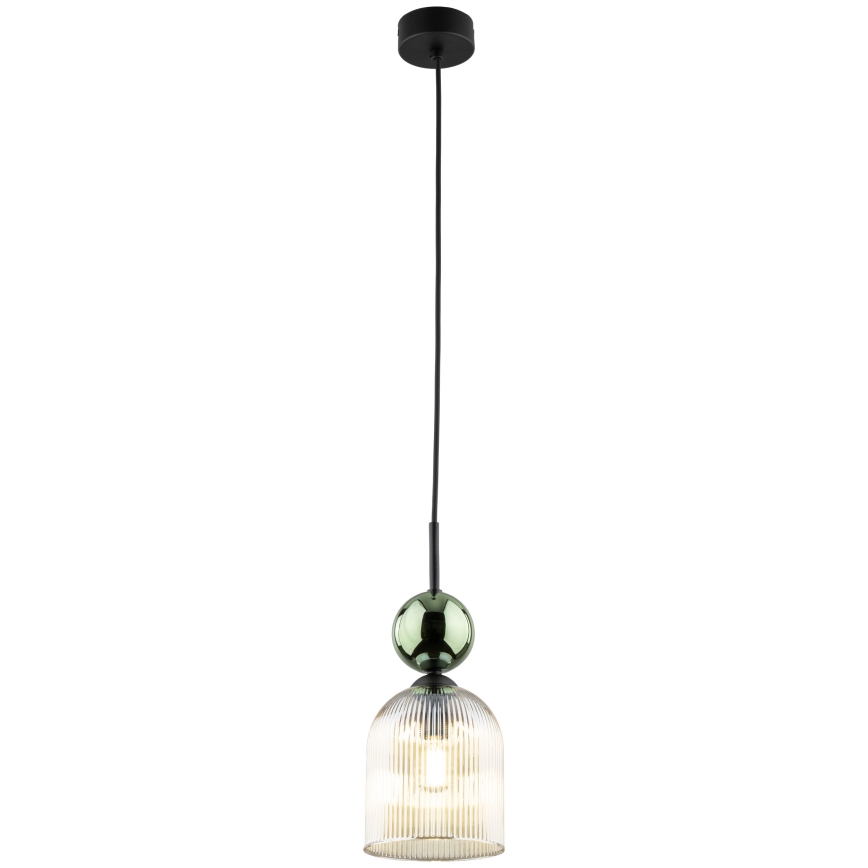Viseča svetilka na kablu SOPHIA 1xE14/10W/230V črna/zelena/dimno bež