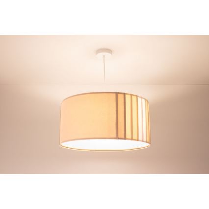 Viseča svetilka na kablu STRIPES 1xE27/60W/230V Ø 60 cm bež