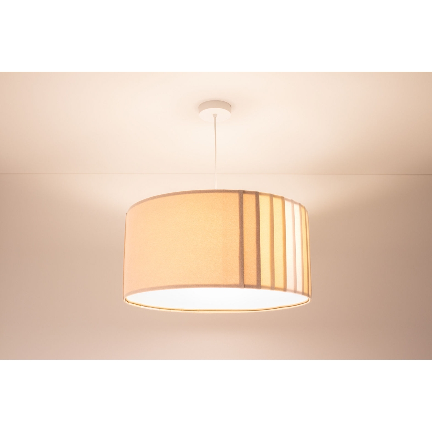 Viseča svetilka na kablu STRIPES 1xE27/60W/230V Ø 60 cm bež