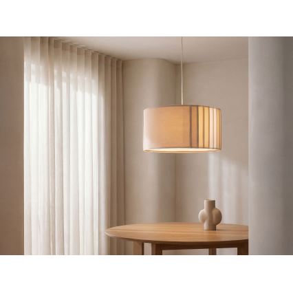 Viseča svetilka na kablu STRIPES 1xE27/60W/230V Ø 60 cm bež