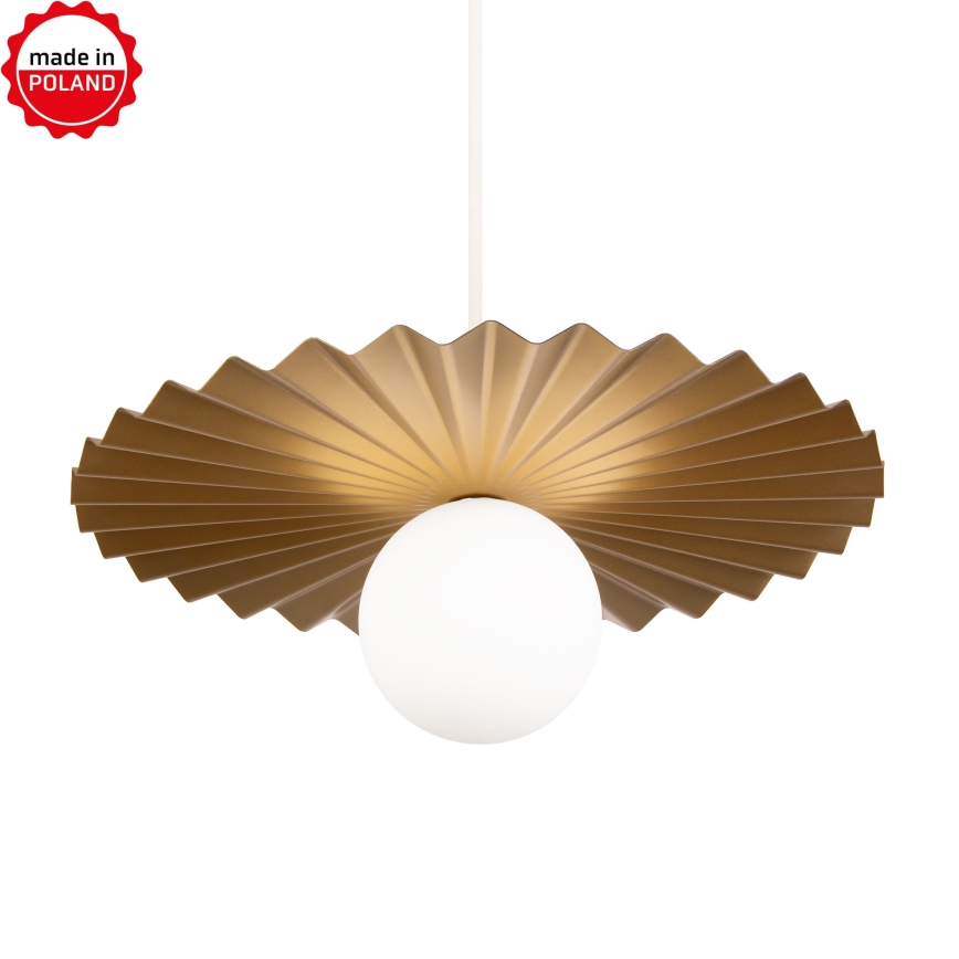 Viseča svetilka na kablu SUNPLISS 1xG9/10W/230V, premer 40 cm, zlata/kremna