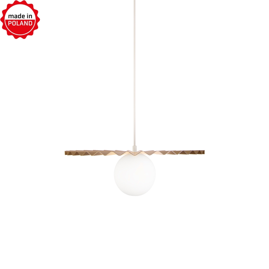 Viseča svetilka na kablu SUNPLISS 1xG9/10W/230V, premer 40 cm, zlata/kremna