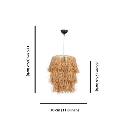 Viseča svetilka na kablu TASSEL 1xE27/40W/230V, rafija
