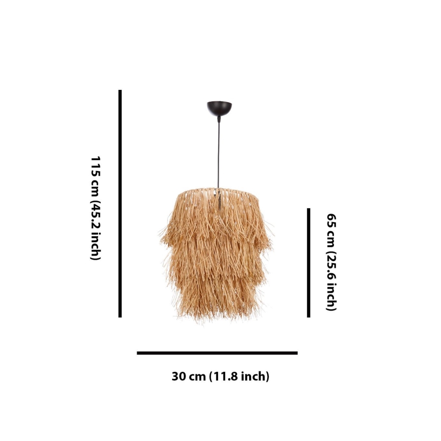 Viseča svetilka na kablu TASSEL 1xE27/40W/230V, rafija