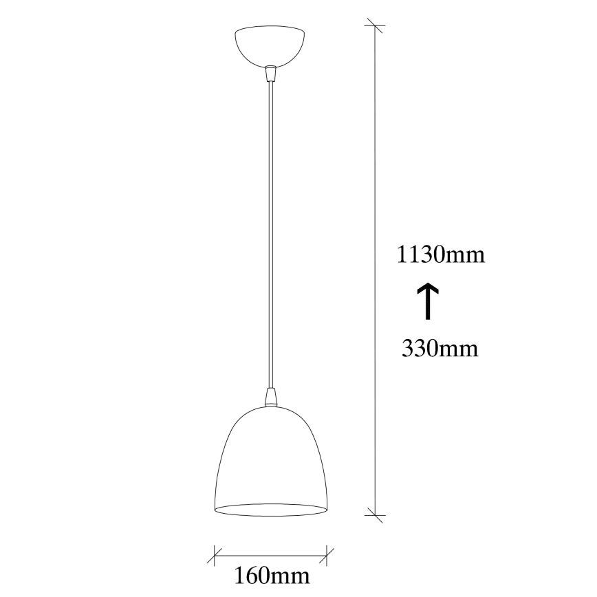Viseča svetilka na kablu TATTOO 1xE27/40W/230V, premer 16 cm, črna