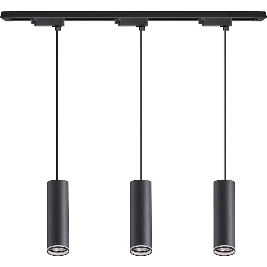 Viseča svetilka na kablu v tirnem sistemu PIPE 3xGU10/10W/230V, črna