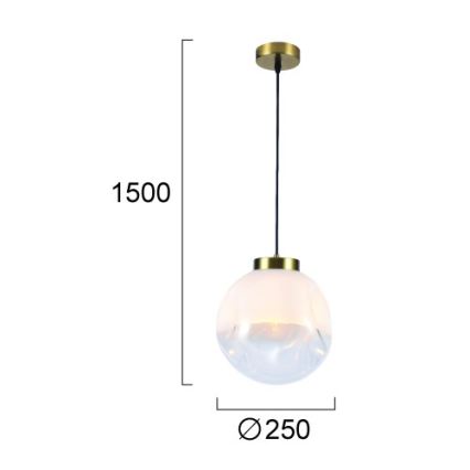 Viseča svetilka na kablu VANA 1xE27/40W/230V bela/zlata