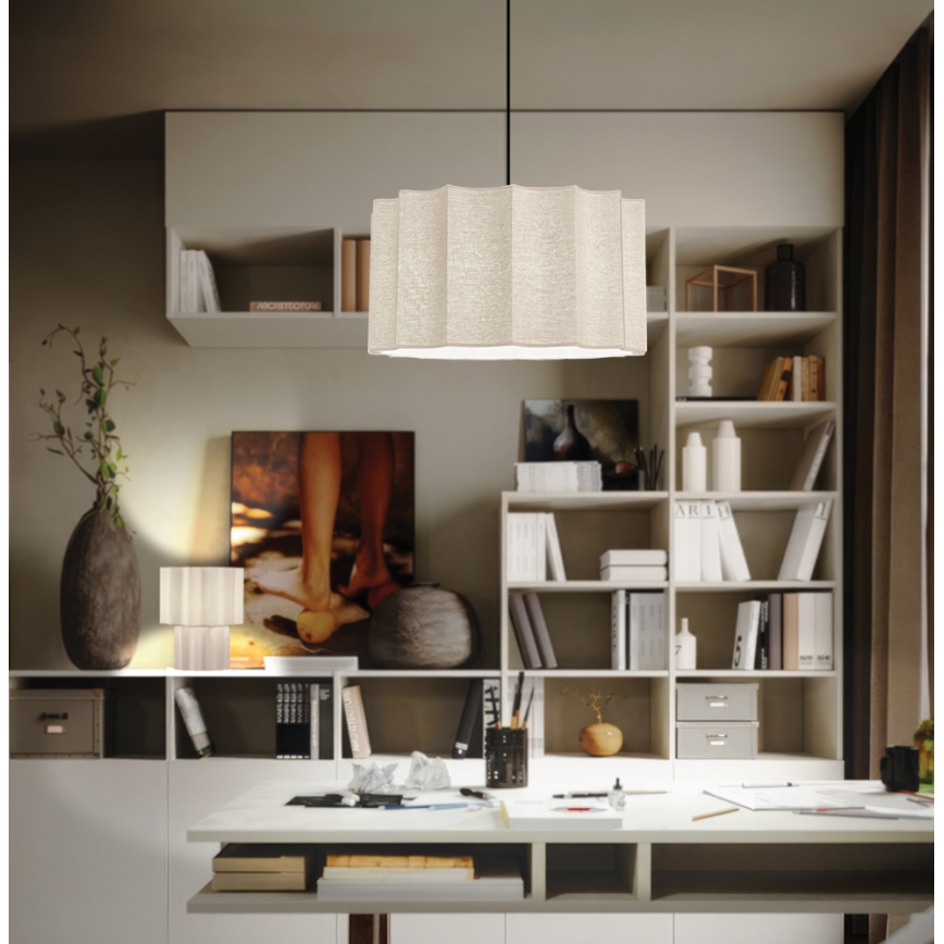 Viseča svetilka na kablu WAVY 1xE27/14W/230V, bež