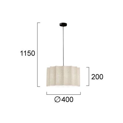 Viseča svetilka na kablu WAVY 1xE27/14W/230V, bež