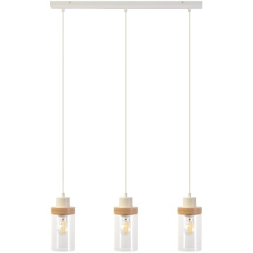 Viseča svetilka na kablu WOODNEST 3xE27/15W/230V borovina/kremna