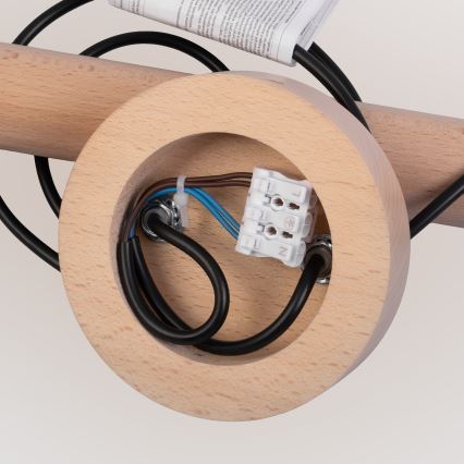 Viseča svetilka na kablu WOODSTOCK 2xE27/15W/230V les/črna