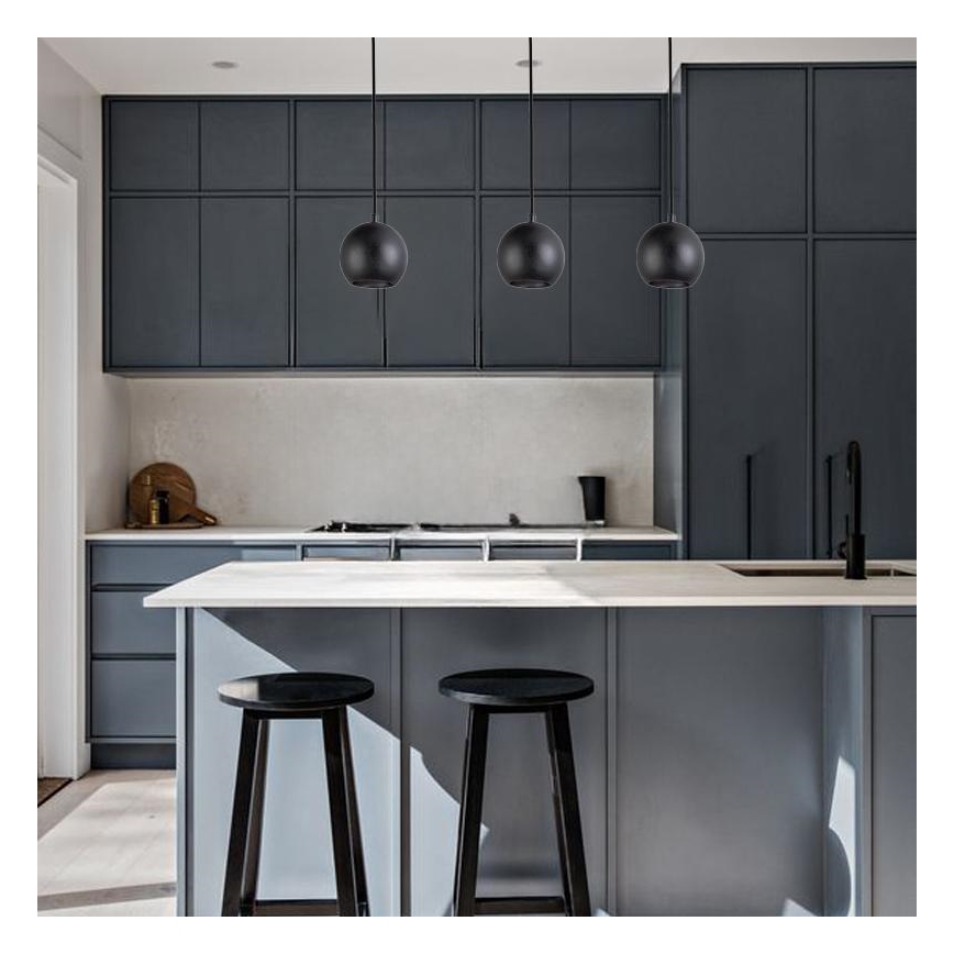 Viseča svetilka na vrvici 1xGU10/10W/230V, premer 11 cm, iz masivnega jasena