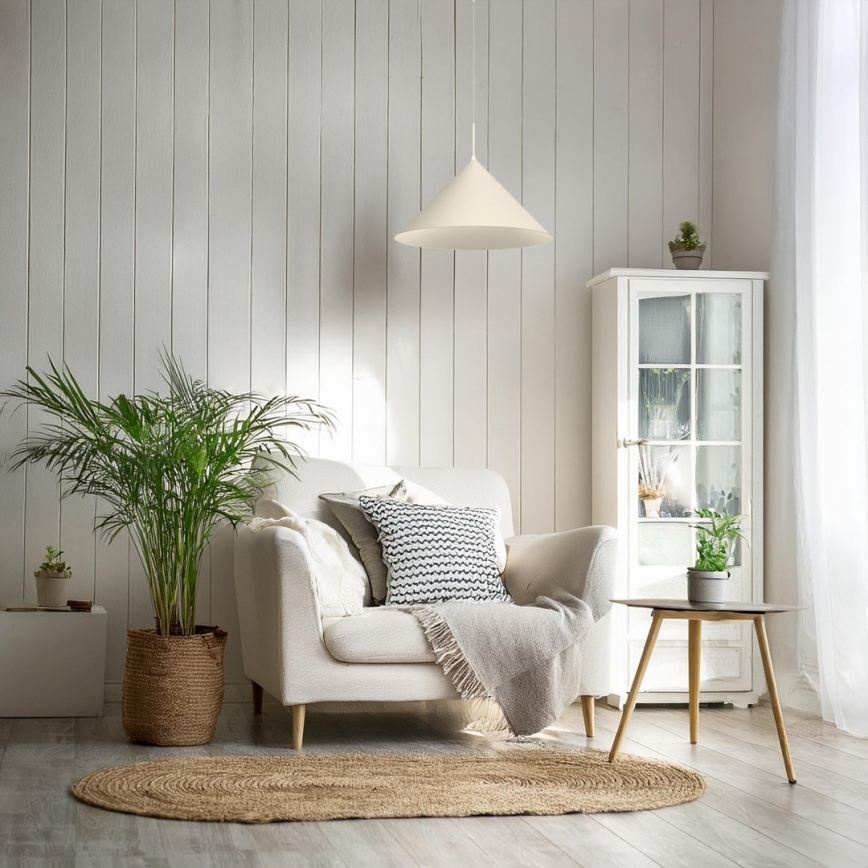 Viseča svetilka na vrvici CAPITAL, 1xGX53/15W/230V, premer 46 cm, kremna