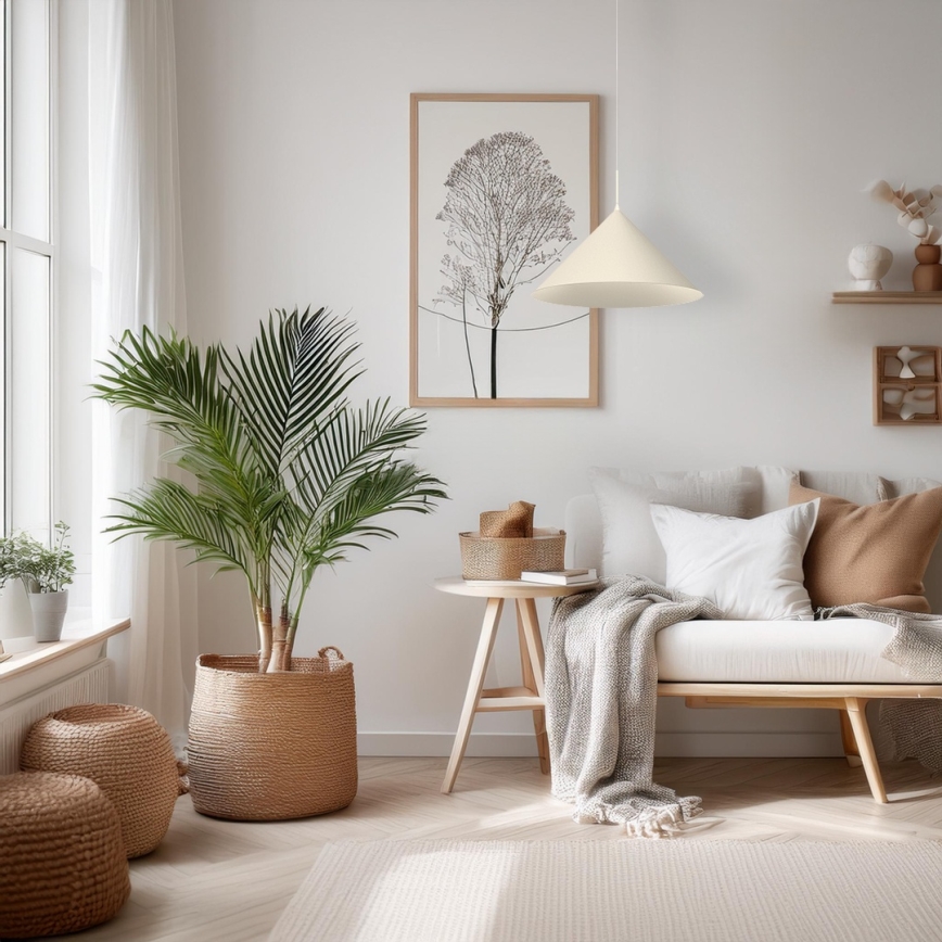 Viseča svetilka na vrvici CAPITAL, 1xGX53/15W/230V, premer 46 cm, kremna