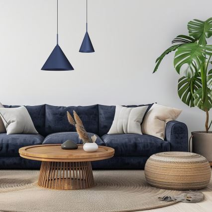 Viseča svetilka na vrvici CAPITAL 1xGX53/15W/230V Ø 32 cm modra