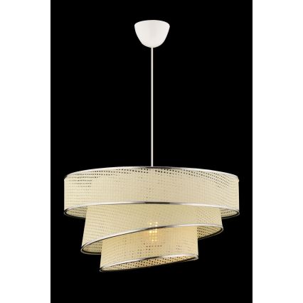 Viseča svetilka na vrvici COUPER 1xE27/60W/230V bela/sijajni krom