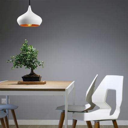 Viseča svetilka na vrvici DODO 1xE27/40W/230V bela