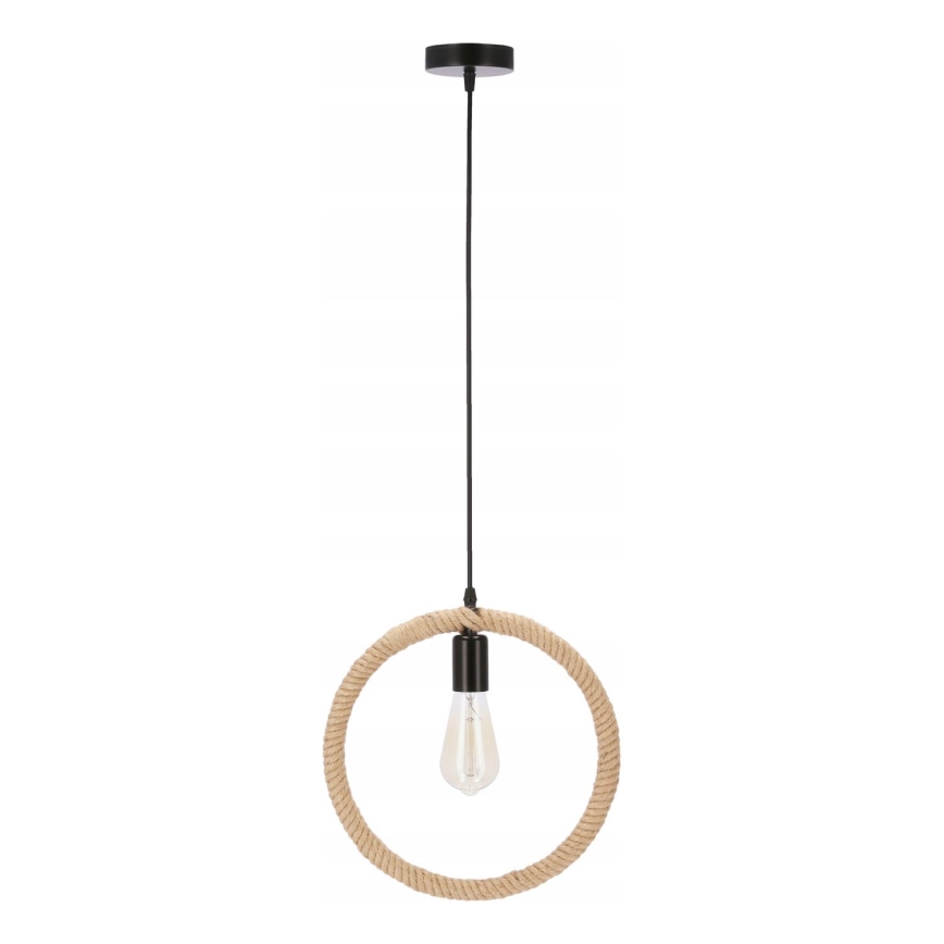 Viseča svetilka na vrvici KOLO 1xE27/40W/230V bež/črna