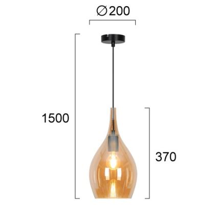 Viseča svetilka na vrvici NEXT 1xE27/40W/230V oranžna/črna