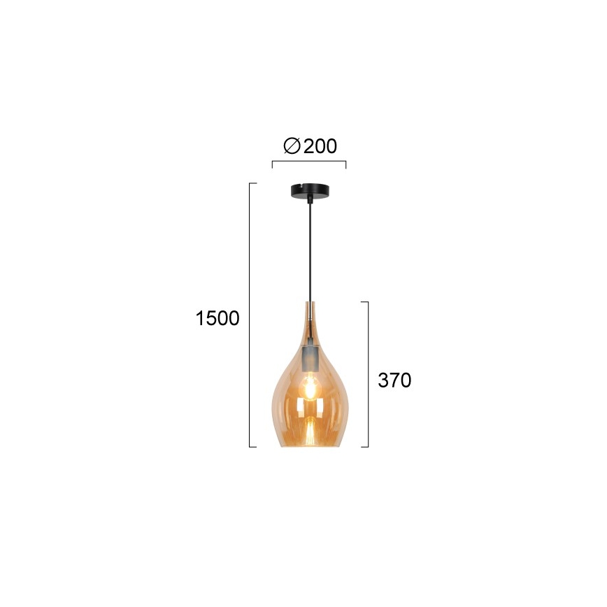 Viseča svetilka na vrvici NEXT 1xE27/40W/230V oranžna/črna
