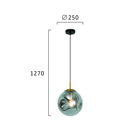 Viseča svetilka na vrvici OSCAR 1xE27/40W/230V zadimljena črna