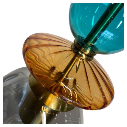 Viseča svetilka na vrvici TROPEA 1xE27/15W/230V črna/zadimljeno modra/bež