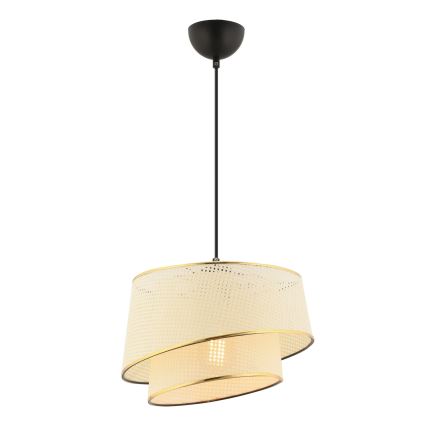 Viseča svetilka na žici BARETTE 1xE27/60W/230V kremna/zlata