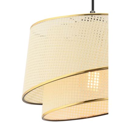 Viseča svetilka na žici BARETTE 1xE27/60W/230V kremna/zlata