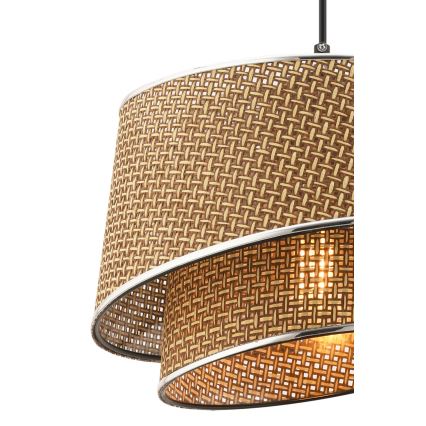 Viseča svetilka na žici BARETTE 1xE27/60W/230V rjava/sijajni krom