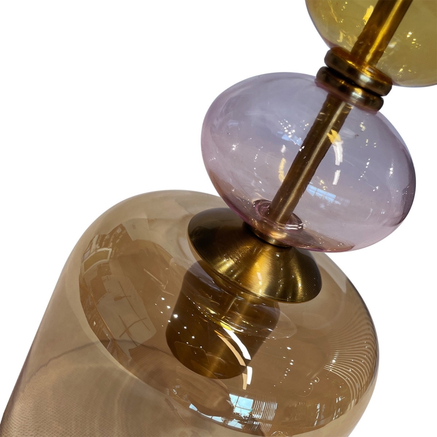 Viseča svetilka s kablom TROPEA 1xE27/15W/230V črna/dimno bež/rožnata