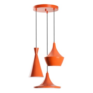 Viseča svetilka TOM na kablu 3xE27/40W/230V oranžna