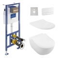 Viseča WC školjka SUBWAY + WC sedež SoftClose SUBWAY + tipka za splakovanje VICONNECT + podometni modul VICONNECT + izolacijska podloga VICONNECT