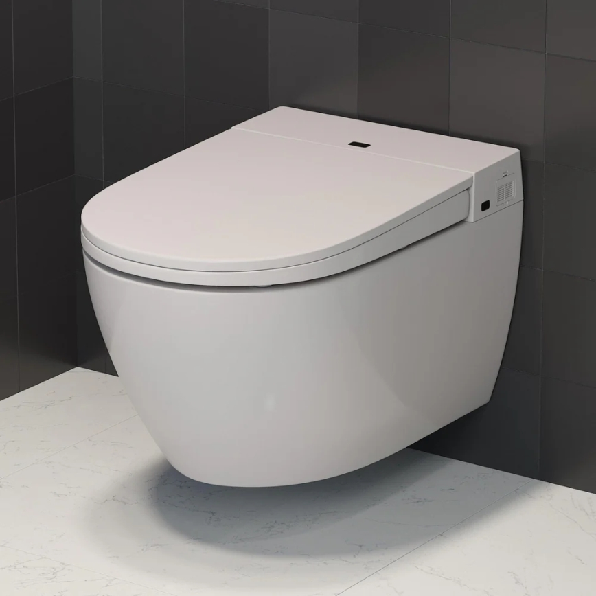 Viseča WC školjka z vgrajenim bidejem TISVILDELEJE 1600W/230V + WC sedež SoftClose + splakovalni gumb SIGMA + vgradni modul + izolacijska podloga + daljinski upravljalnik