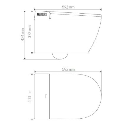 Viseča WC školjka z vgrajenim bidejem TISVILDELEJE 1600W/230V + WC sedež SoftClose + splakovalni gumb SIGMA + vgradni modul + izolacijska podloga + daljinski upravljalnik