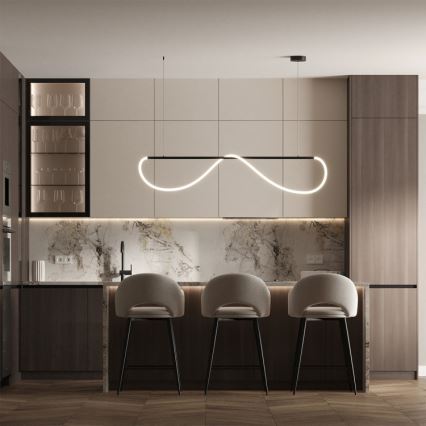 Viseči LED lestenec MELECA LED/36W/230V 3000/4000/6000K 160 cm črn