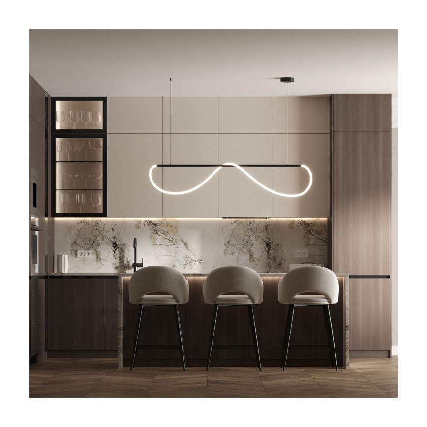 Viseči LED lestenec MELECA LED/36W/230V 3000/4000/6000K 160 cm črn