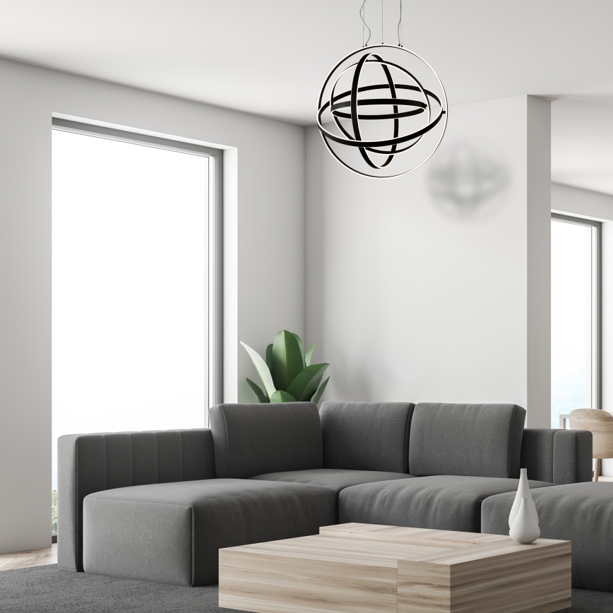 Viseči LED lestenec na jekleni vrvici COPERNICUS LED/260W/230V črna